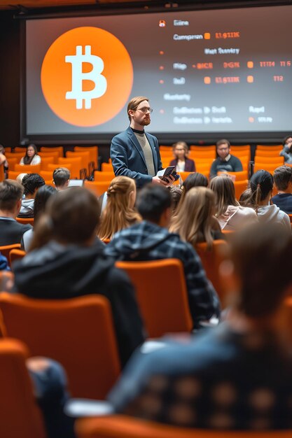 photo bitcoin educational seminar school auditorium with te crypto idea poster banner 655090 1759947